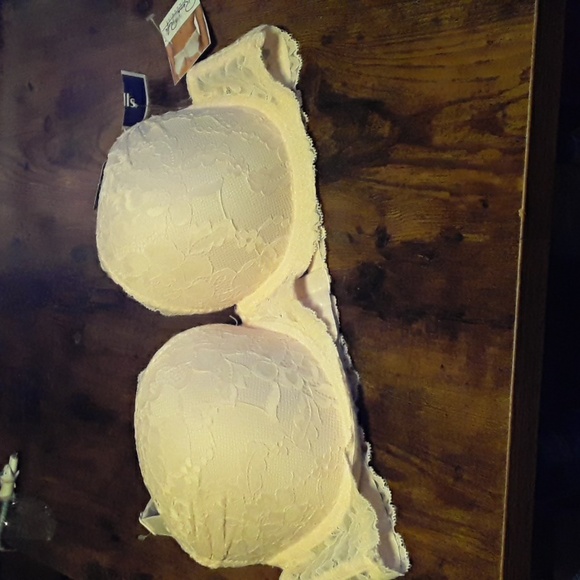 NWT 40C Rene Rofe Feminine Girly Light beige Cream Lightly padded Underwire bra - Picture 4 of 12